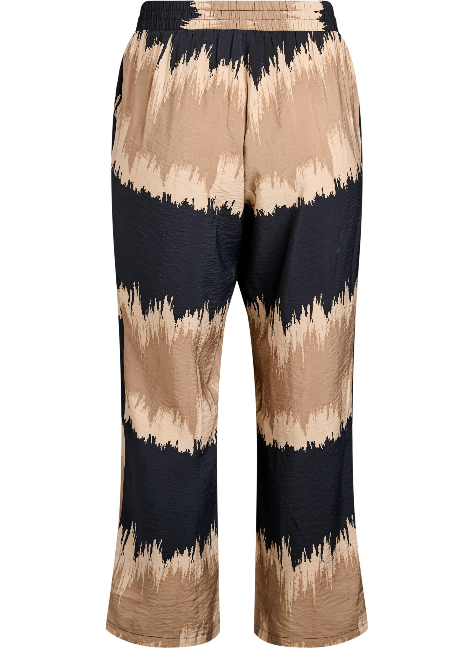 Zizzifashion Loose trousers with graphic print, Black, Packshot image number 1
