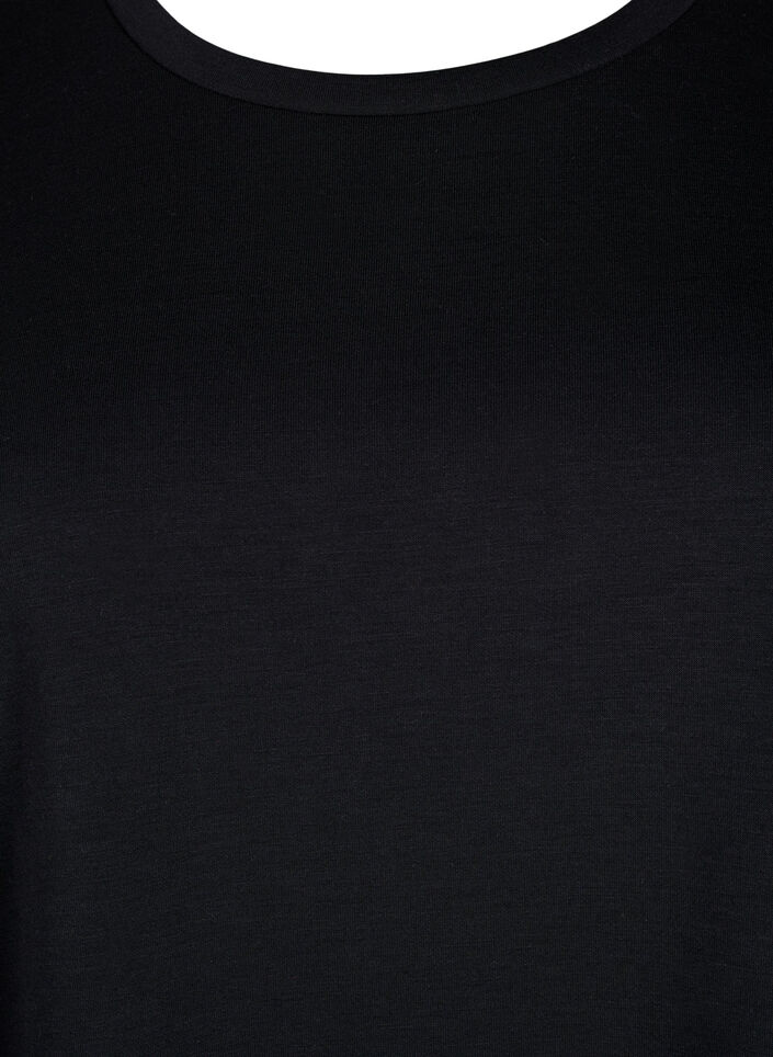 T-shirt in modal mix, Black, Packshot image number 2