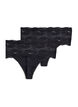 2-pack thong with wide lace edge, Black, Packshot image number 1