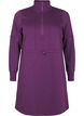 Short sweatshirt dress with a high neck and adjustable waist, Deep Purple, Packshot image number 0