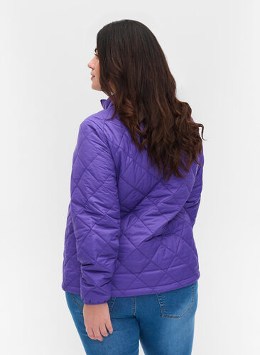 Lightweight quilted jacket with zip and pockets, Ultra Violet, Model image number 1