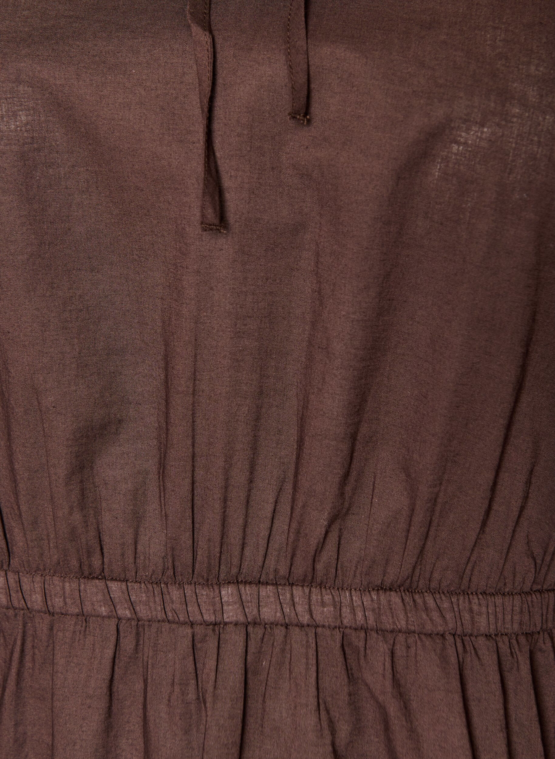 ZizzifashionCotton blouse with tie-string and elastic waist, Brown, Packshot image number 2