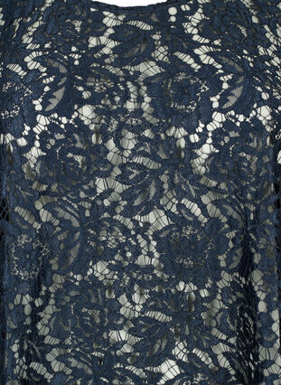 FLASH - Long sleeve 42-60 lace Sz. - Blue blouse - Zizzifashion 