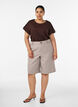 Cotton T-shirt with crochet detail, Brown, Model image number 1