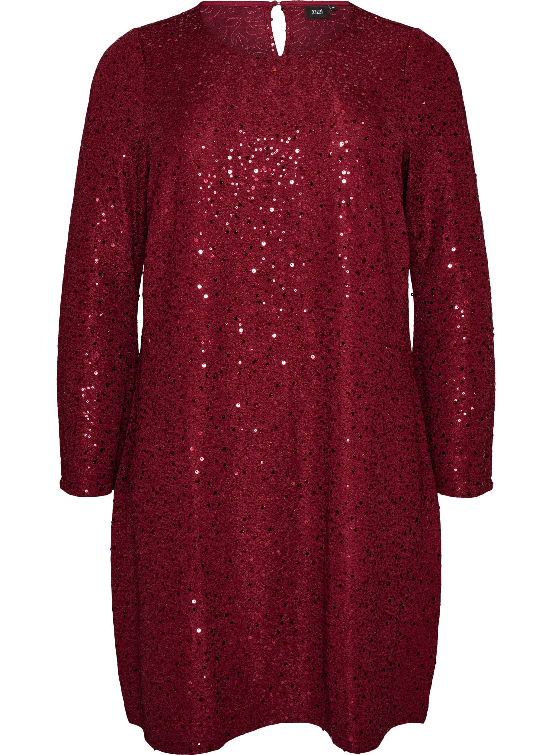 ZizzifashionShort sequin dress with an A-line shape, Red, Packshot image number 0