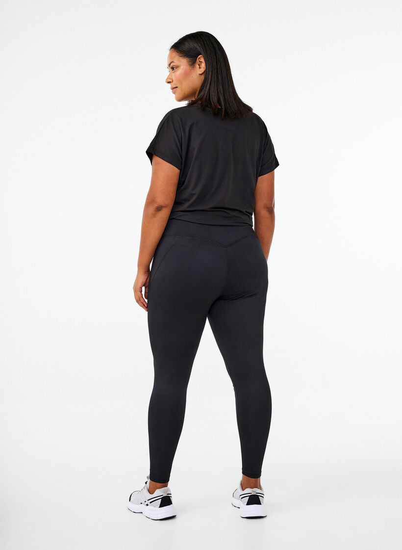 Training tights with fleece lining, Black, Model image number 2
