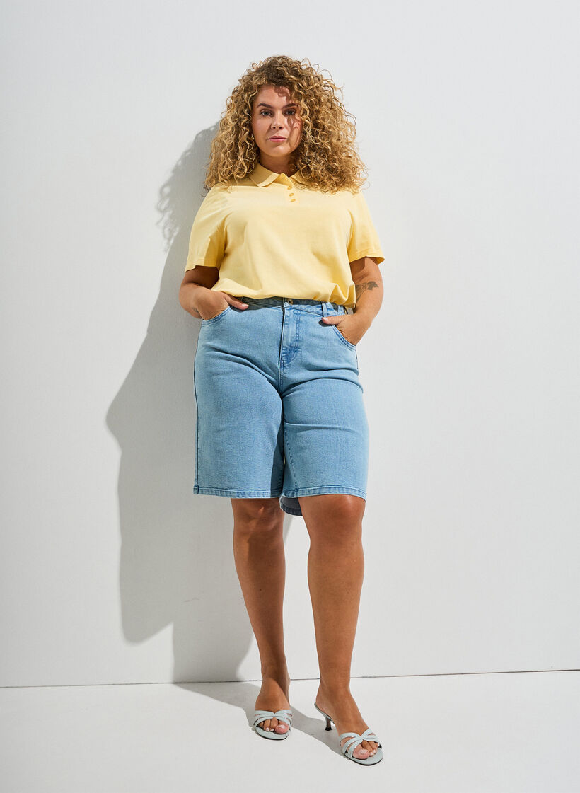 Polo shirt with short sleeves, Yellow, Image image number 0