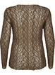 Mesh blouse with pattern and glitter thread, Brown, Packshot image number 1