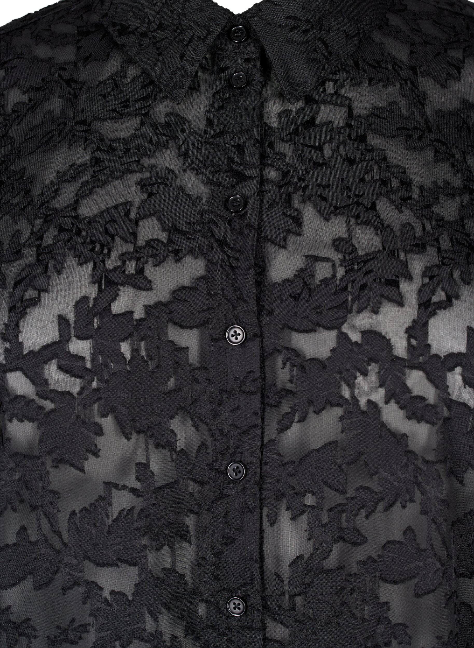 Zizzifashion Jacquard shirt with buttons, Black, Packshot image number 2