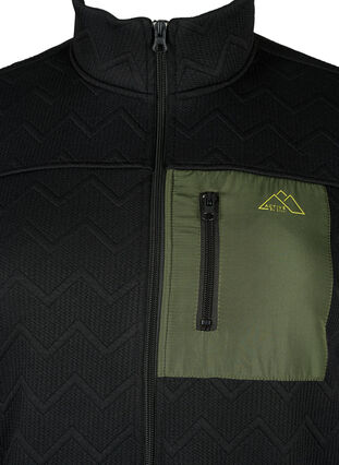 Sporty fleece jacket with pockets, Black, Packshot image number 2
