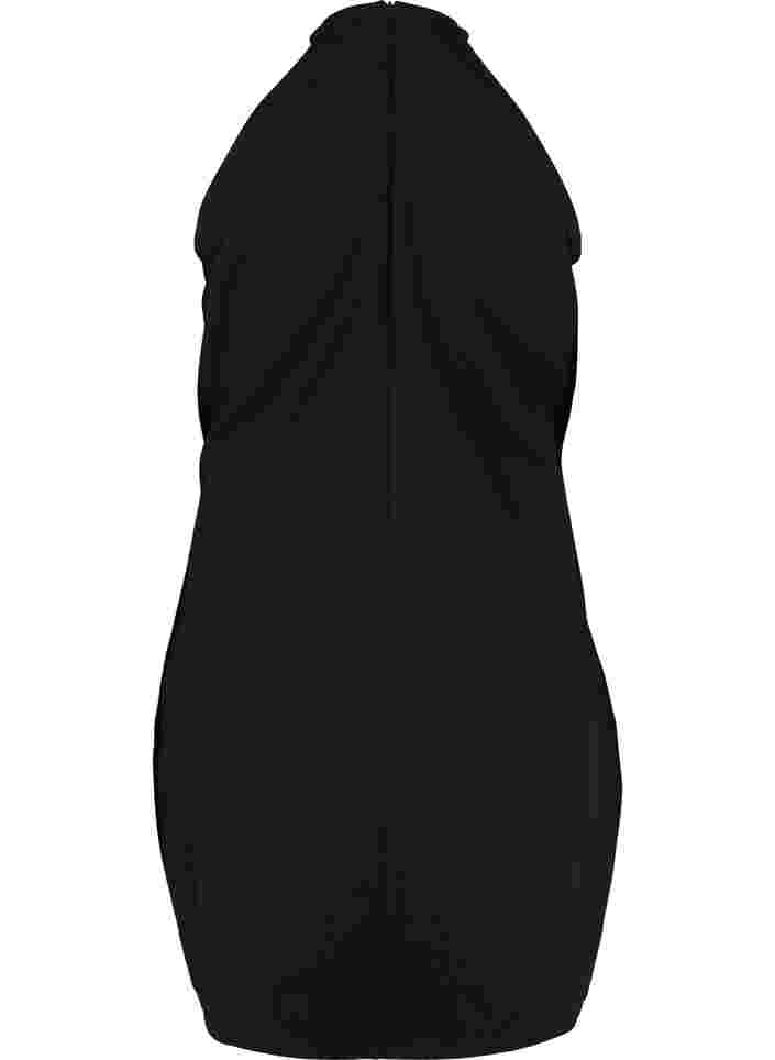 Halter neck dress with beads, Black w. Beads, Packshot image number 1