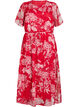 Long chiffon dress with floral print, Red Flower AOP, Packshot image number 0