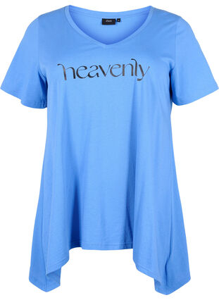 Cotton t-shirt with short sleeves, Ultramarine HEAVENLY, Packshot image number 0