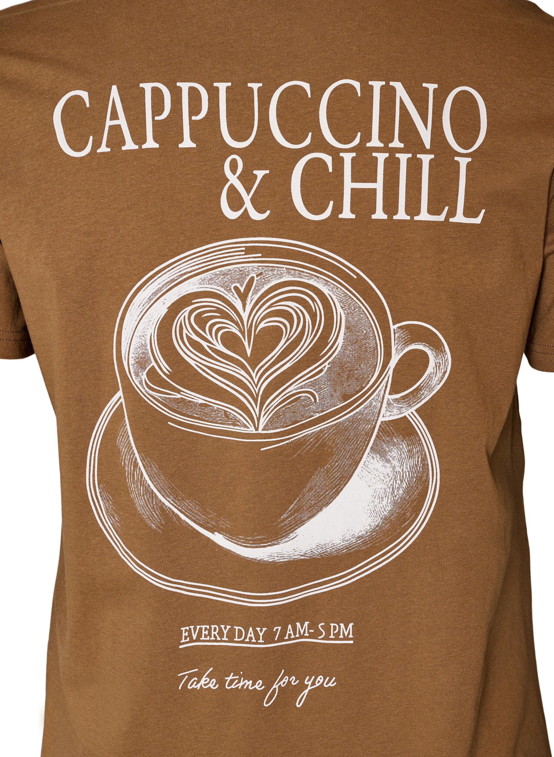 ZizzifashionCotton T-shirt with print, Brown, Packshot image number 3