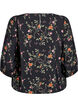 Blouse with 3/4 sleeves and lace details, Black, Packshot image number 1