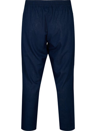 Plain cotton trousers with linen, Navy Blazer, Packshot image number 1