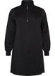 Sweatshirt dress with a high ribbed collar and zip, Black, Packshot image number 0