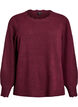 Knitted blouse with wavy edges, Dark Bordeaux, Packshot image number 0