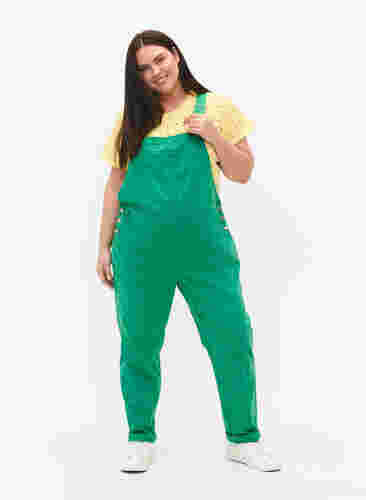 Coloured denim overalls, Holly Green, Model image number 0