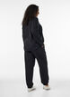 High-waisted sweatpants with drawstring, Black, Model image number 1