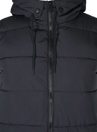 Long vest with hood and pockets, Black, Packshot image number 2