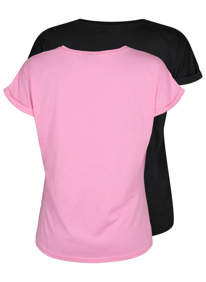 2-pack short-sleeved t-shirts, Pink, Packshot image number 1