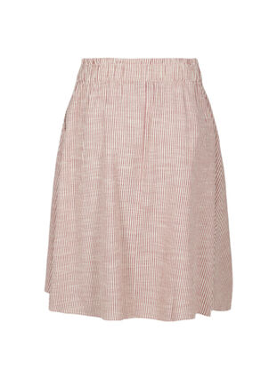 Striped skirt with pockets in cotton, Dry Rose Stripe, Packshot image number 1