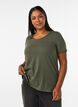 Solid-coloured basic cotton T-shirt, Green, Model image number 0