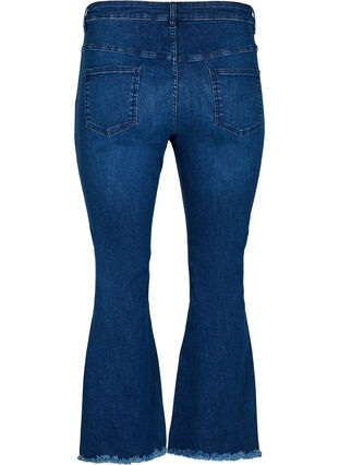 Ellen bootcut jeans with raw edge, Blue denim, Packshot image number 1