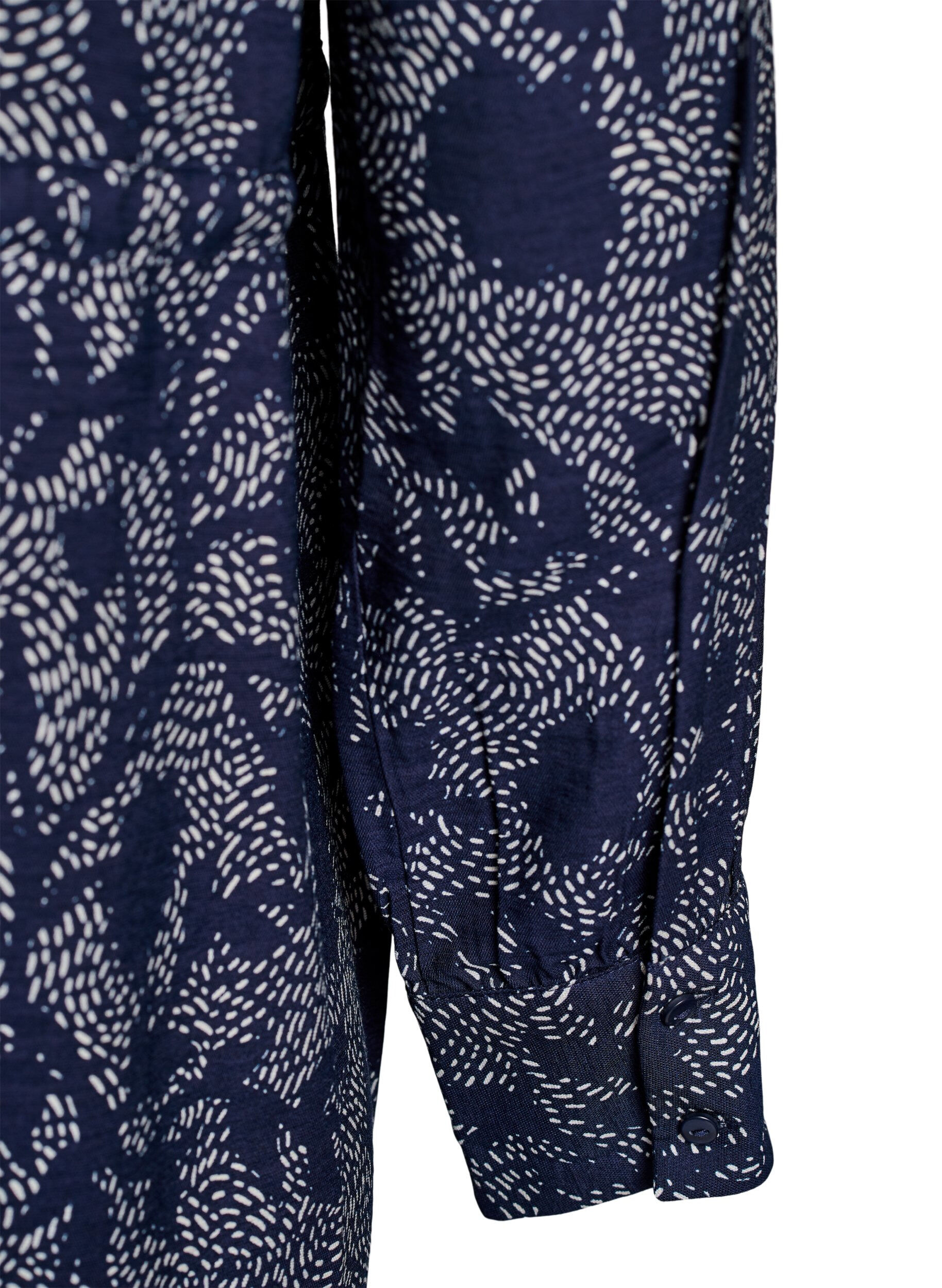 Zizzifashion Shirt dress with tie belt and print, Blue, Packshot image number 3