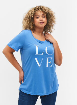 Short-sleeved cotton t-shirt with print, Regatta LOVE, Model image number 0