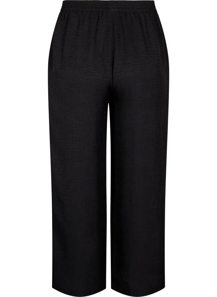 Loose trousers with elasticated waistband and pockets, Black, Packshot image number 1
