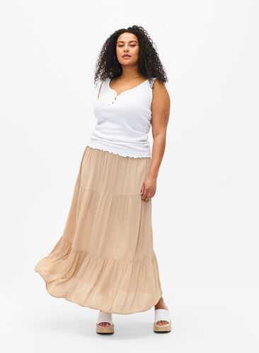 Long skirt with elasticated waist, Nomad, Model image number 0