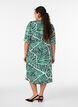 Midi dress with print and tie belt, Green, Model image number 1