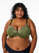 Moulded bra in microfiber with satin detail, Green, Model image number 0