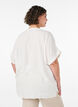 Viscose shirt with short sleeves and ruched detail, Vanilla, Model image number 2