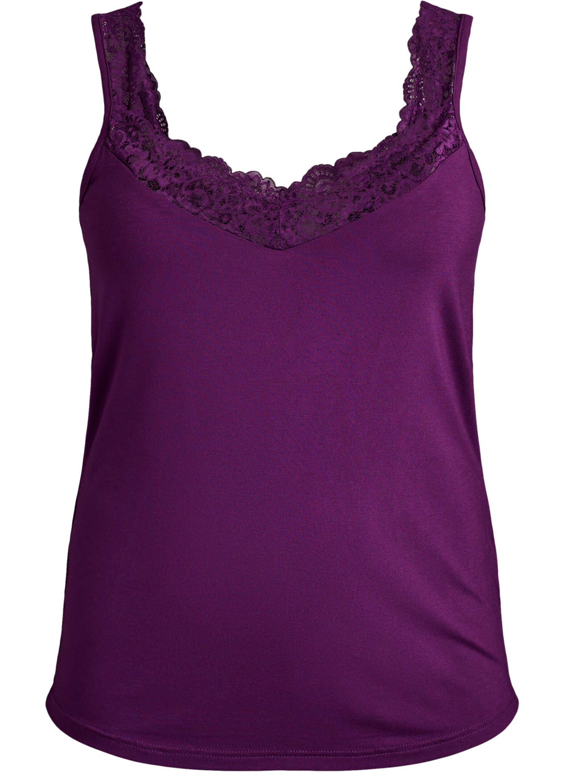 Viscose top with lace edge