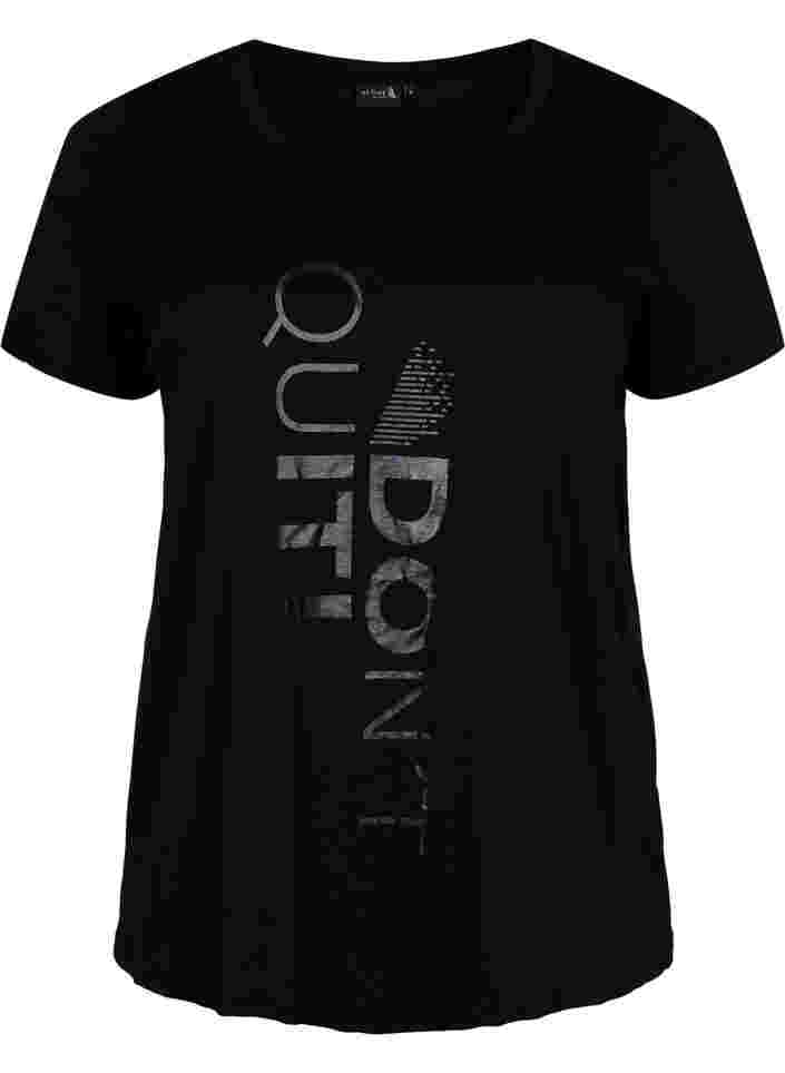 Sports t-shirt with print, Black Don't Quit , Packshot image number 0