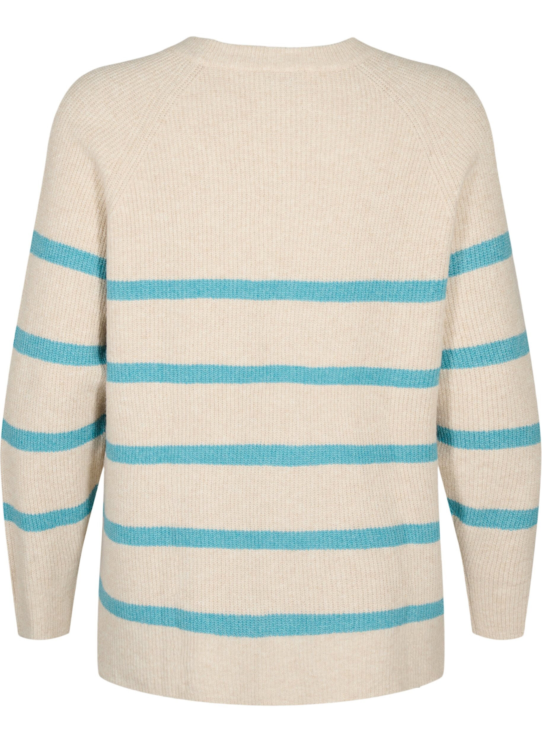 Zizzifashion Rib-knit sweater with stripes, P.Stone/Reef W.Mel., Packshot image number 1
