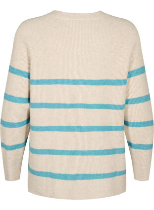 Rib-knit sweater with stripes, P.Stone/Reef W.Mel., Packshot image number 1