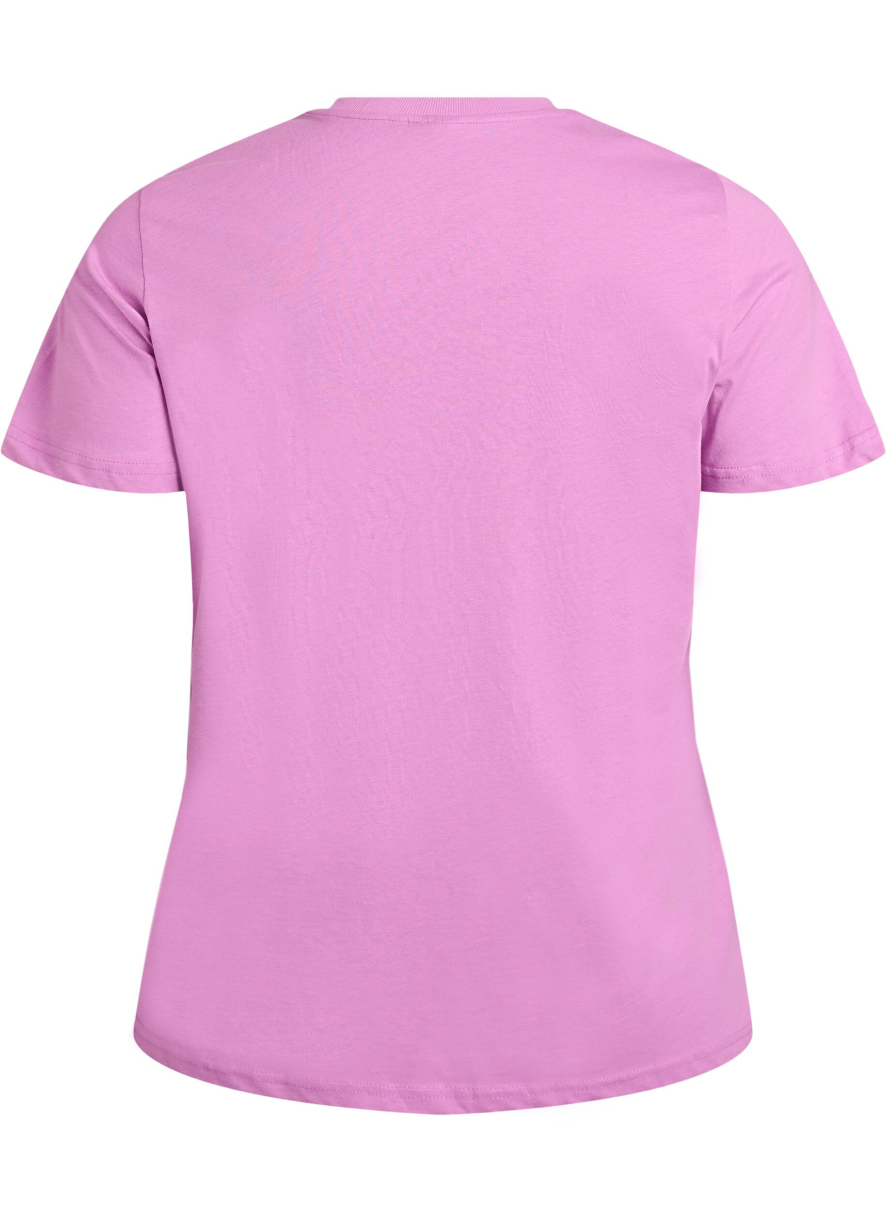 ZizzifashionBasic cotton T-shirt with round neck, Purple, Packshot image number 1
