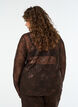 Mesh blouse with flowers and sequins, Brown, Model image number 2