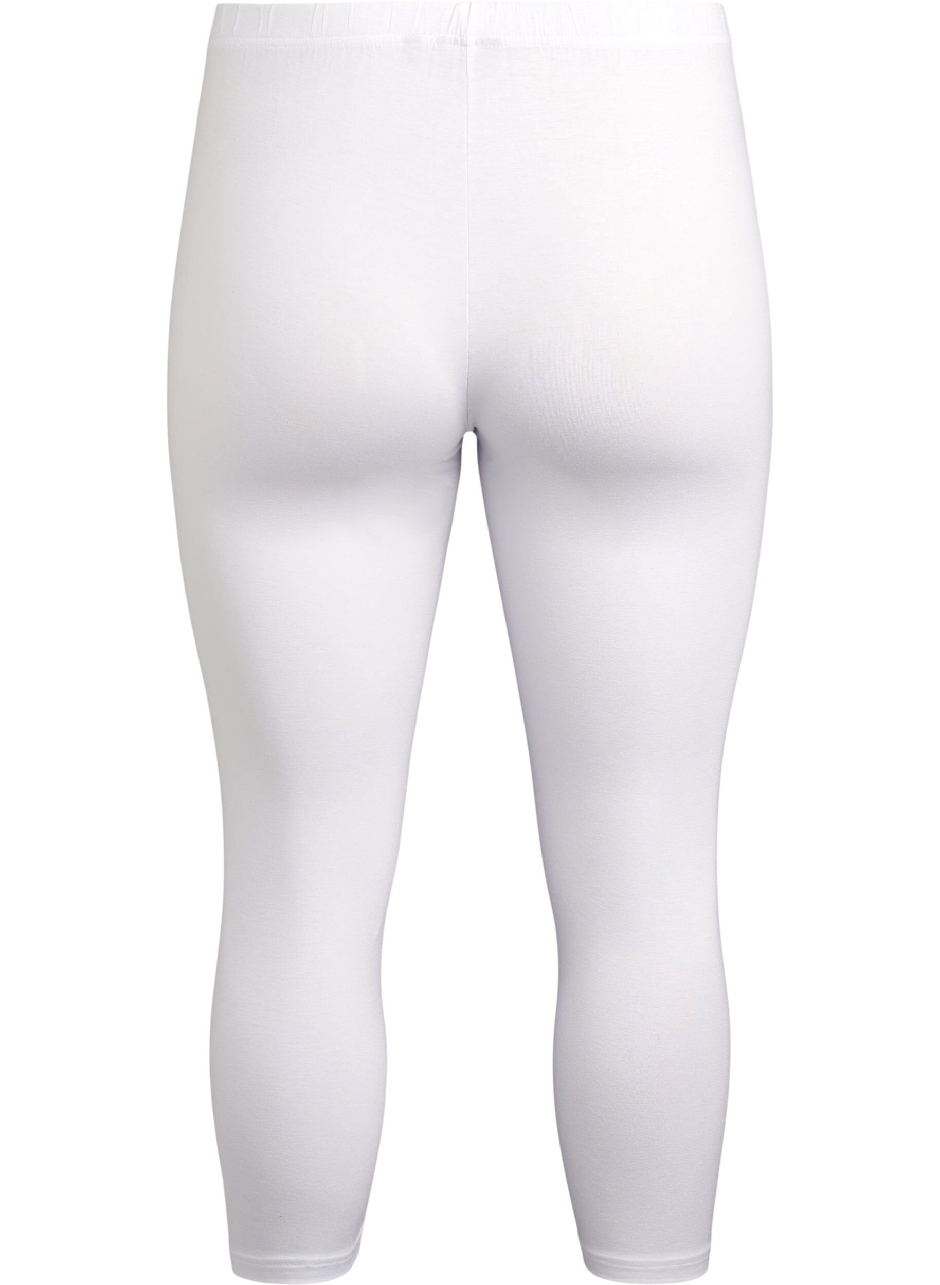 Zizzifashion Basic 3/4-length viscose leggings, White, Packshot image number 1