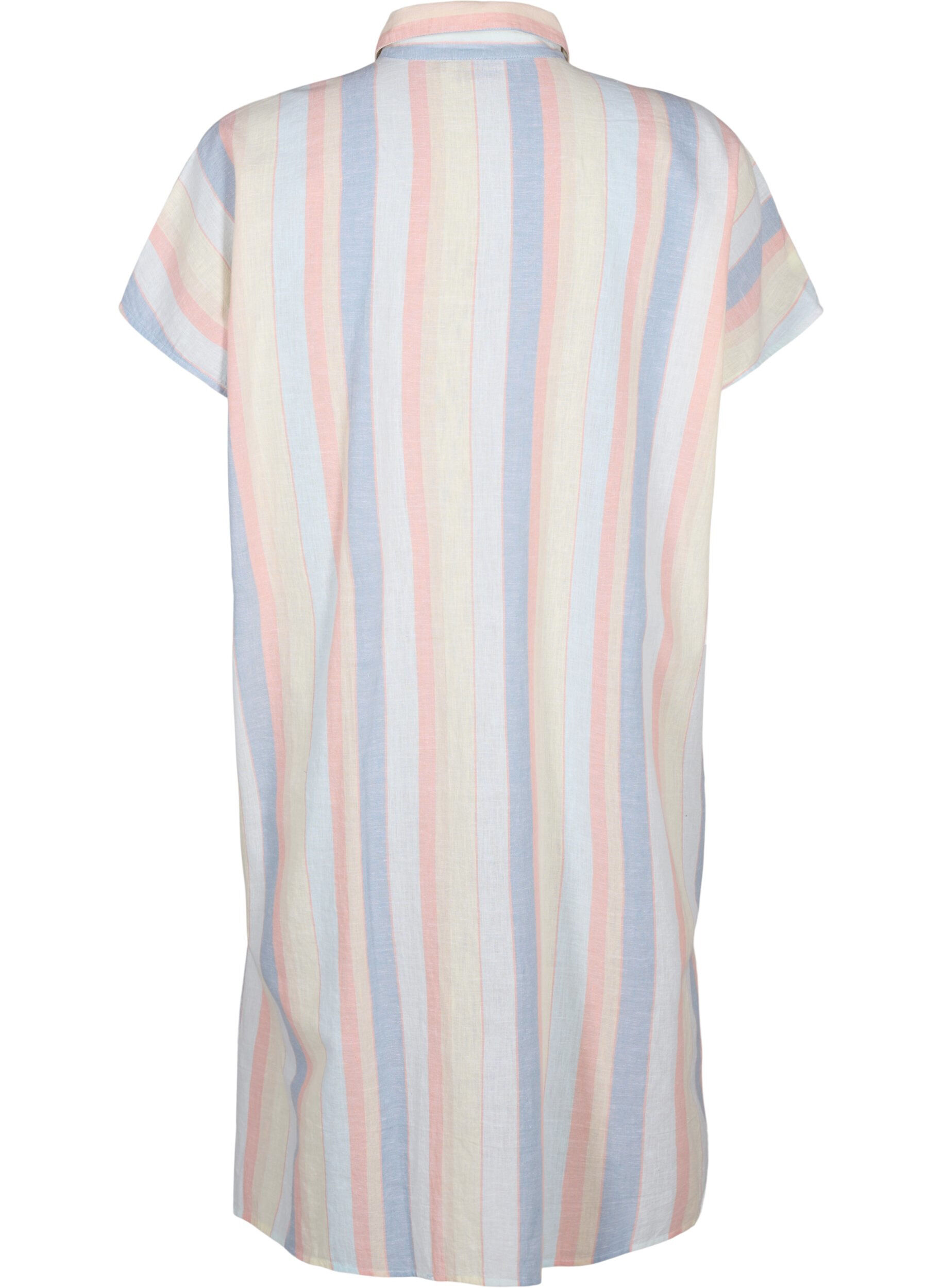 Zizzifashion Long shirt in cotton blend with linen, White, Packshot image number 1