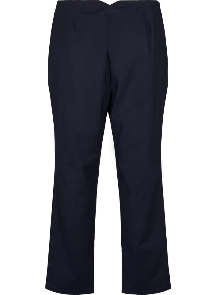 Straight fit trousers with a high waist, Blue, Packshot image number 1