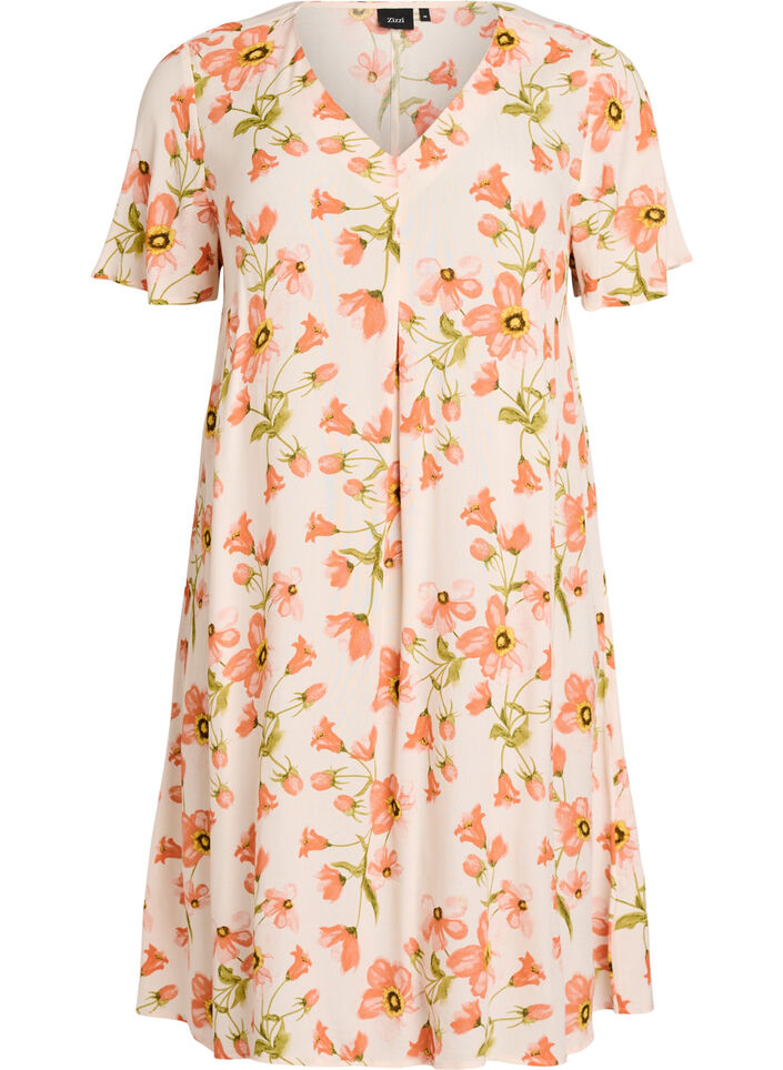 Viscose A-line dress, Pink, Packshot image number 0