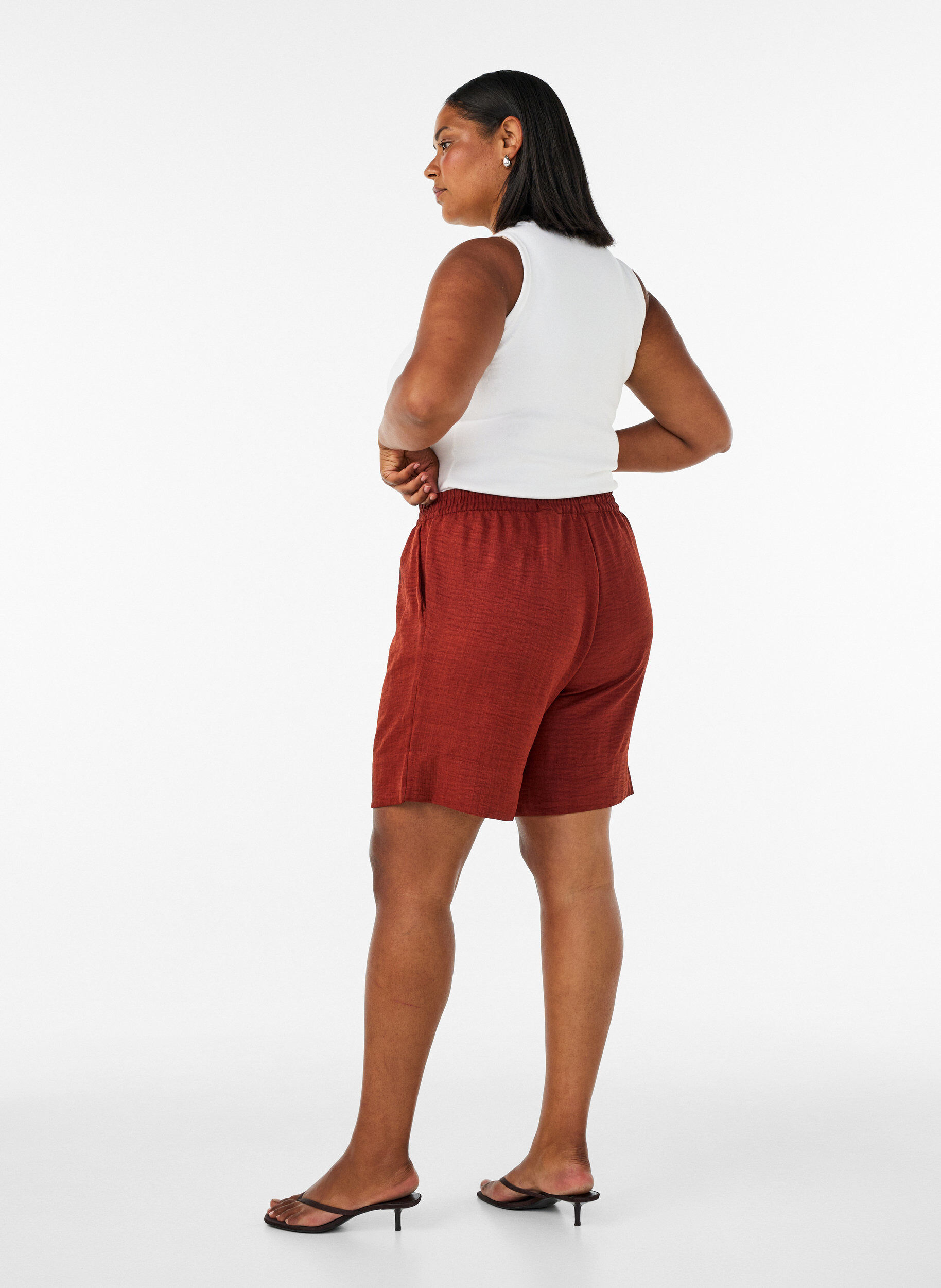ZizzifashionShorts with pockets and high waist, Red, Model image number 2