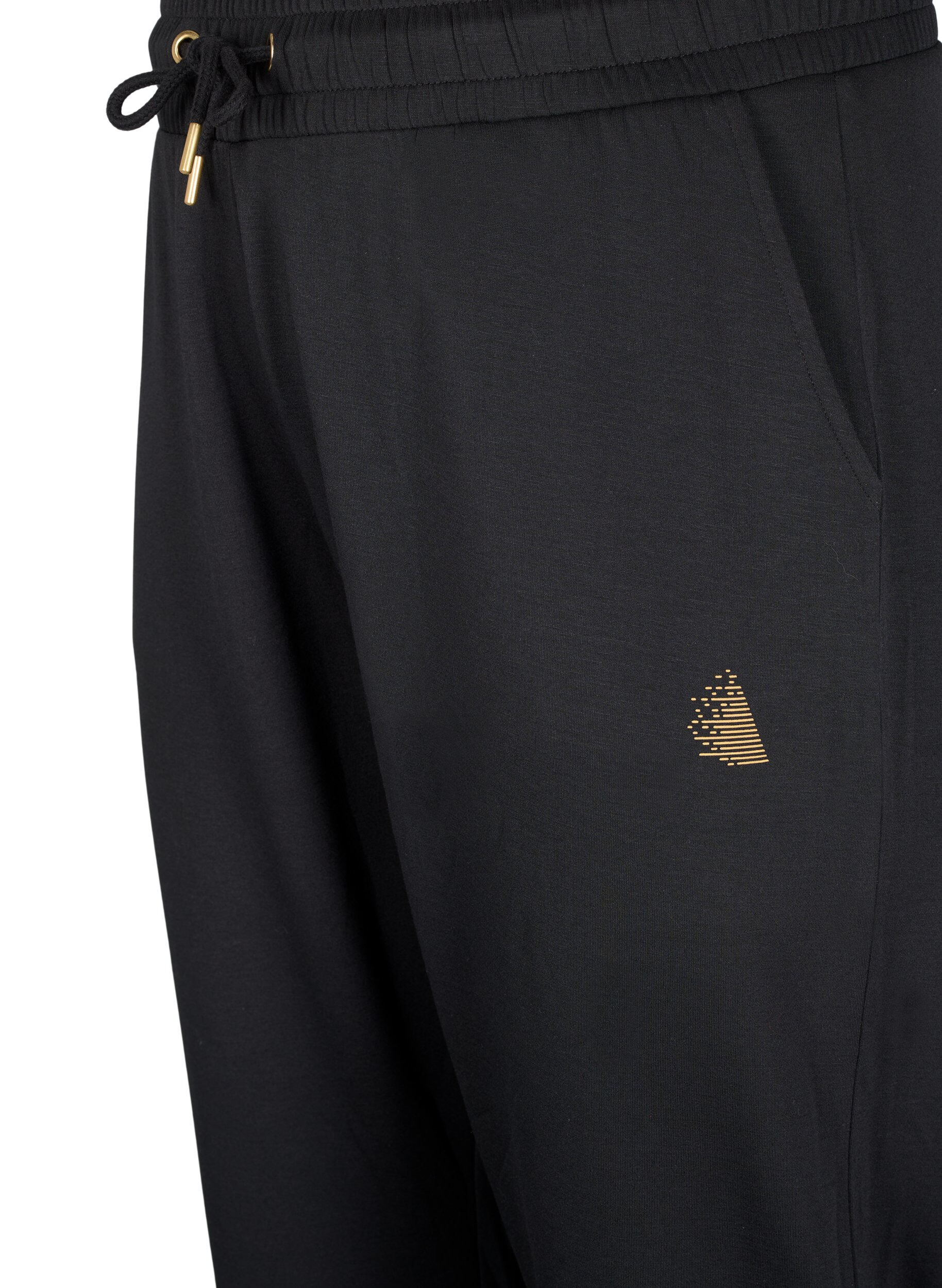 Zizzifashion Sweatpants with pockets and high waist, Black, Packshot image number 2