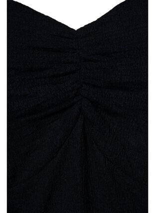 Tight-fitting blouse with ruffled detail, Black, Packshot image number 2