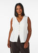 Sleeveless vest with a V-neck and buttons, Vanilla, Model image number 0